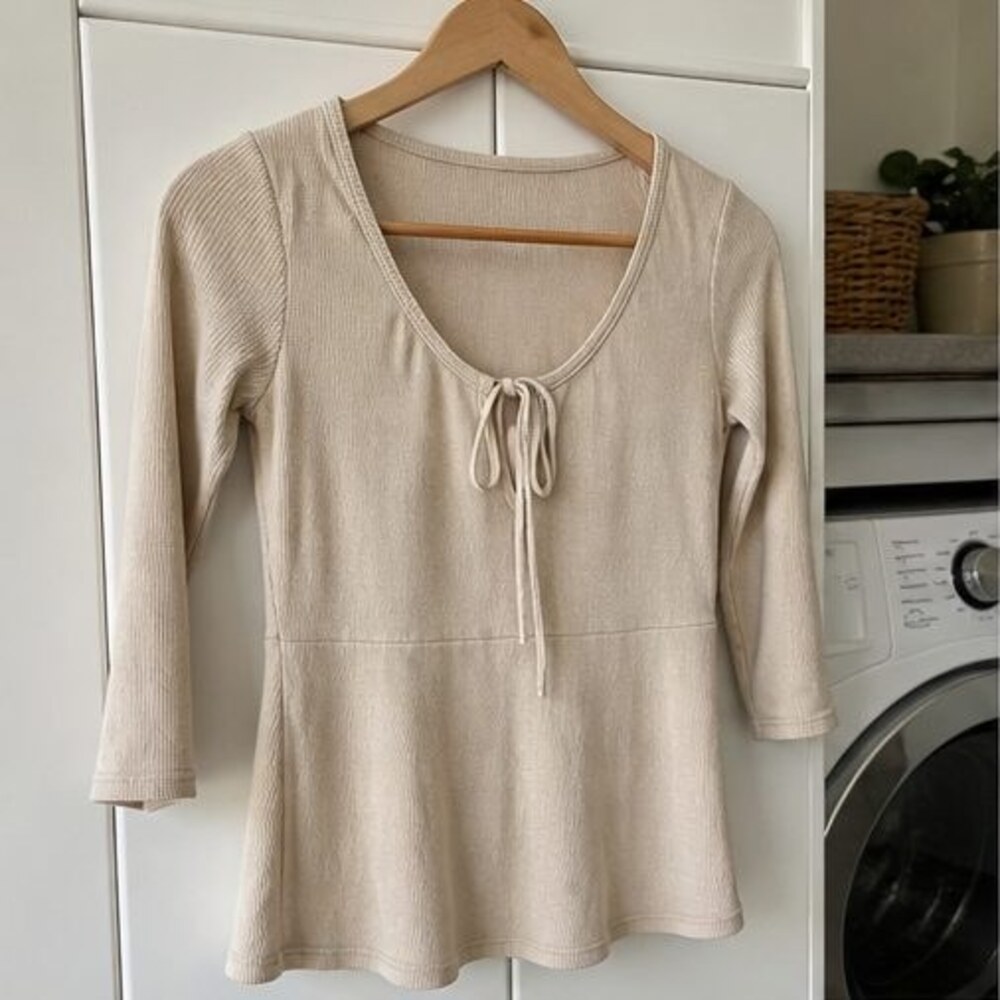Sand Peplum Top